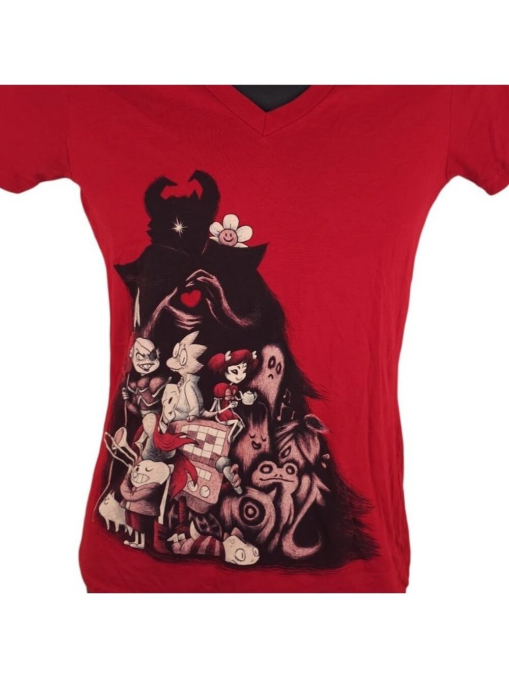 Undertale T Shirt Womens Size XS Red Role Playing Indie Video Game Tee